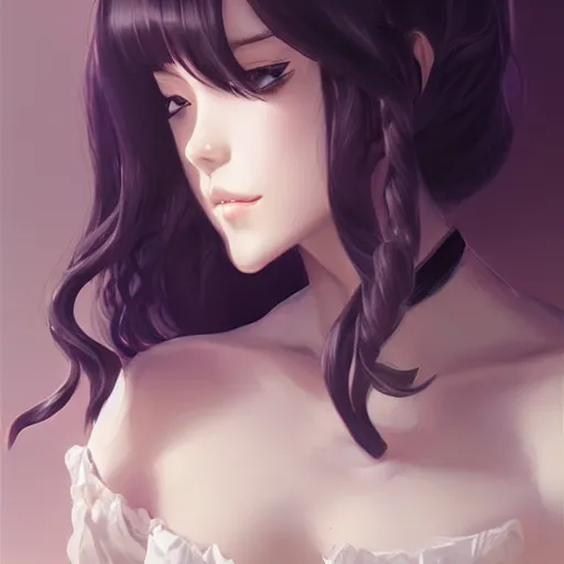 Prompt: ricardo milos, elegant, long black hair, highly detailed, anime, artstation, concept art, art by wlop and miyazaki