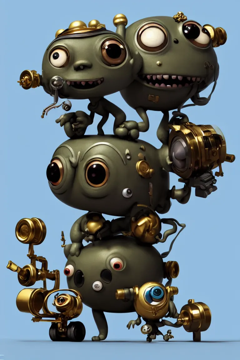 Mellemøsten tempereret Nogen a tiny cute steampunk monster with big eyes smiling | Stable Diffusion |  OpenArt