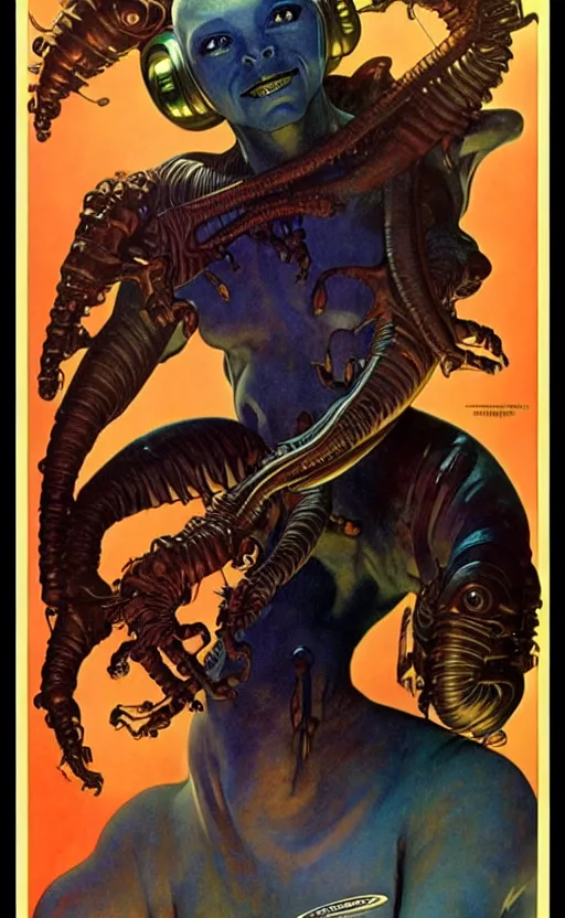 Image similar to exquisite imaginative alien creature poster art, humanoid, music poster, movie art, by frank frazetta, alphonso mucha, norman rockwell 8 k, denoised