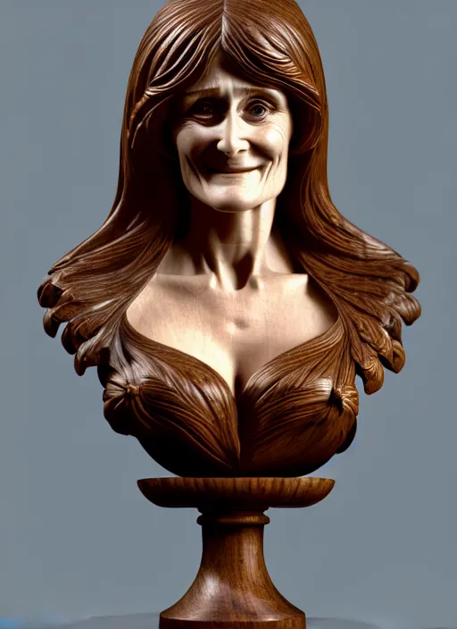 Prompt: high intricate bust of an margot kidder ( 1 9 7 0 ) carved from wood in baroque style, studio light, maria panfilova, andrea savchenko, mike kime, ludovic plouffe, qi sheng luo, oliver cook, trending on artstation