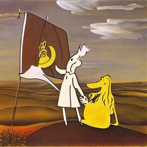 Prompt: moomintroll, dali painting, high quality, 4 k