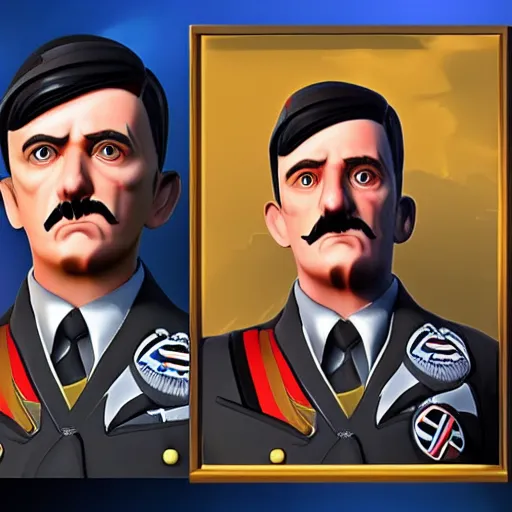 Image similar to Adolf Hitler in Fortnite 4K detailed super realistic