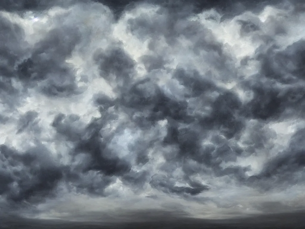 Prompt: cloudscape. very detailed dark super storm, hyper realistic david holland clouds, impressive, magical, very atmospheric, smoke boiling, cinematic, deep, very high complexity, stunning, dramatic masterpiece, iridescent, chiaroscuro, in the style of laura den hertog and michael creese, very detailed. 4 k