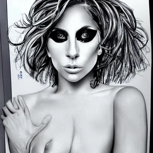 Image similar to drawing of lady gaga unclothed