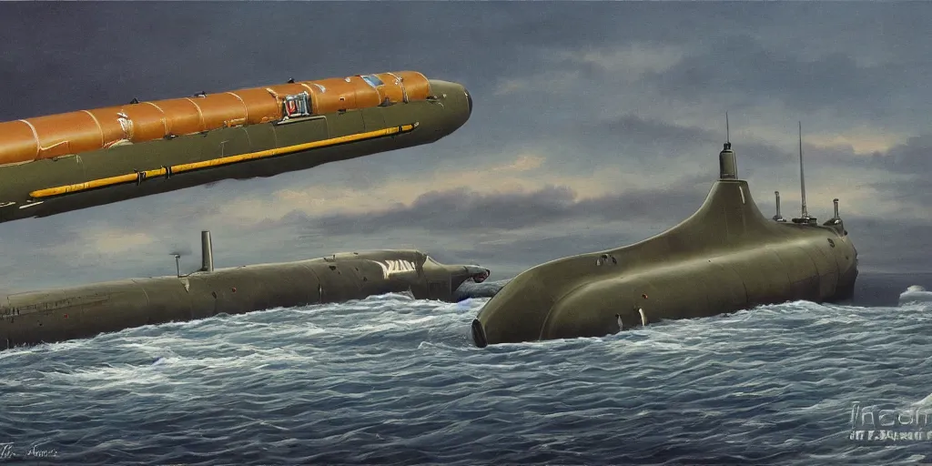 Image similar to submarine ssbn ssn ssgn seawolf windsor thresher painting detailed