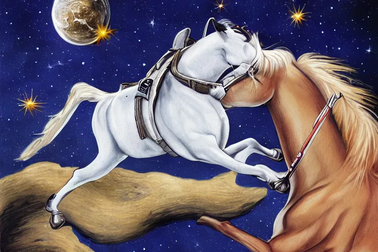 Image similar to horse lying on astronaut, arstation