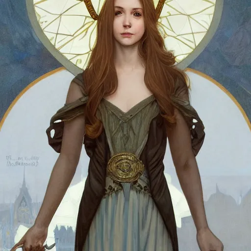 Image similar to Erin Moriarty as Lucifer Morningstar, highly detailed, digital painting, artstation, concept art, smooth, sharp focus, illustration, ArtStation, art by artgerm and greg rutkowski and alphonse mucha and J. C. Leyendecker and Edmund Blair Leighton and Katsuhiro Otomo and Geof Darrow and Phil hale and Ashley wood and Ilya repin and Charlie Bowater