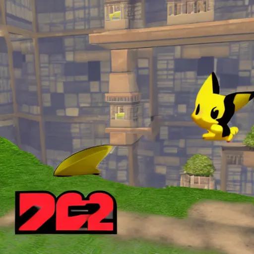 Prompt: pichu as a ps 2 game