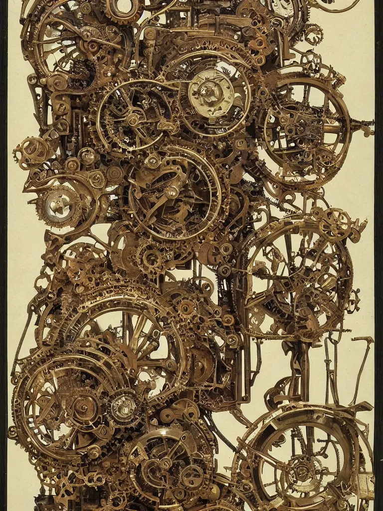 Image similar to a complex steampunk device, victorian art nouveau mechanics,