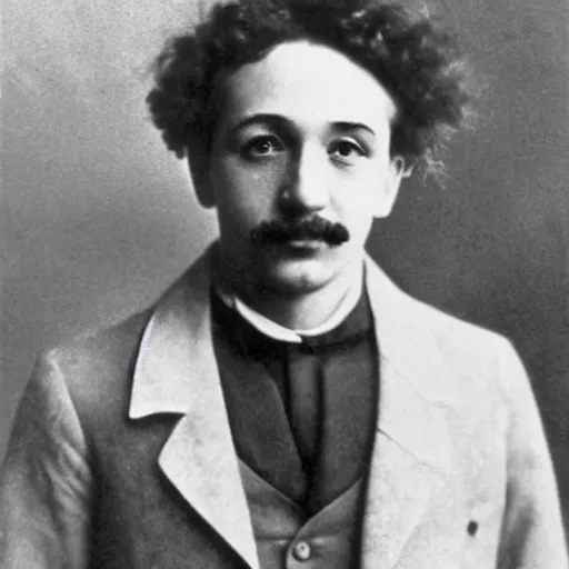 Prompt: portrait of Young Albert Einstein, in 1905