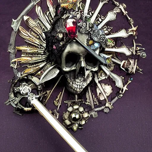 Image similar to photo of death with a fantasy bejewelled scythe