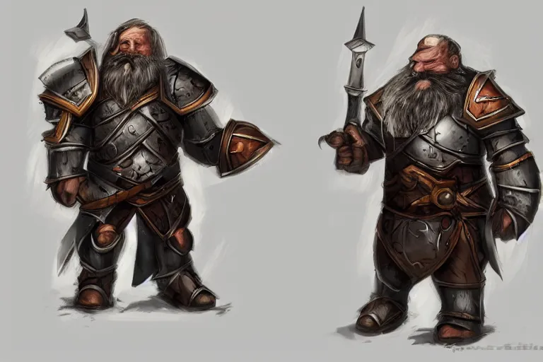 Prompt: a mighty dwarf warrior in armor, trending on art station, fantasy