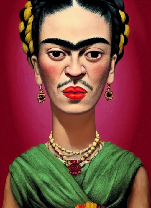 Image similar to frida kahlo as a mark ryden doll, detailed digital art, trending on Artstation