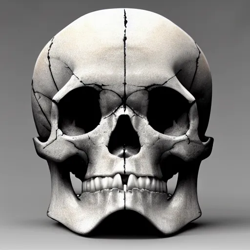 Image similar to cross section of a human skull filled with candy, beautifully lit, ray traced, octane 3D render