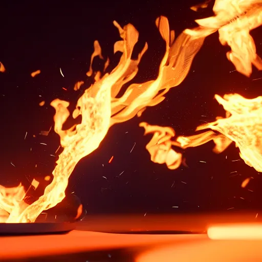 Image similar to a burning GPU, rendered by Octane, Unreal Engine, 4k