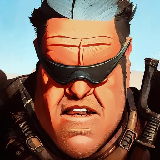 Image similar to face icon stylized minimalist mad max 2 : the road warrior, loftis, cory behance hd by jesper ejsing, by rhads, makoto shinkai and lois van baarle, ilya kuvshinov, rossdraws global illumination