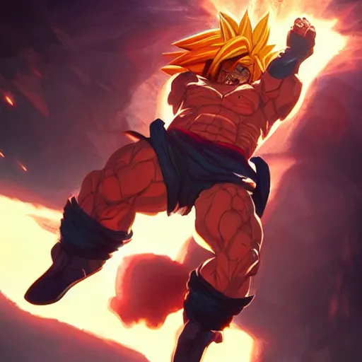 Image similar to jesus super saiyan with a gigant gun, cinematic lighting, highly detailed, concept art, art by wlop and artgerm and greg rutkowski, masterpiece, trending on artstation, 8 k