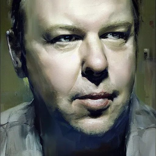 Prompt: face protrait of american comedian doug stanhope, jeremy mann painting