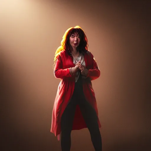 Prompt: A hyper real comic book style portait painting of Kate Bush in the center of the universe, unreal 5, hyperrealistic, octane render, cosplay, RPG portrait, dynamic lighting