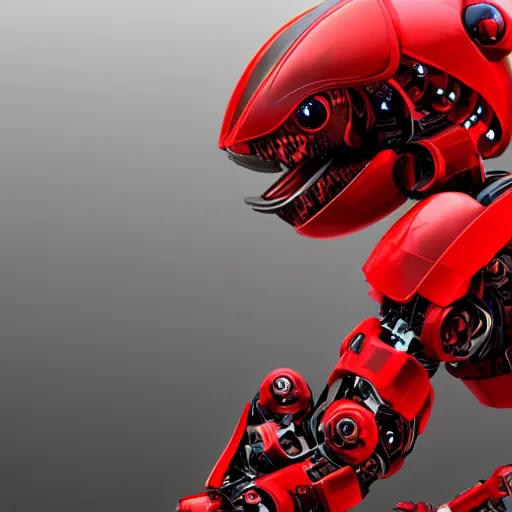 Image similar to fantasy wallpaper of a robotic hawk ,red themed,science fiction