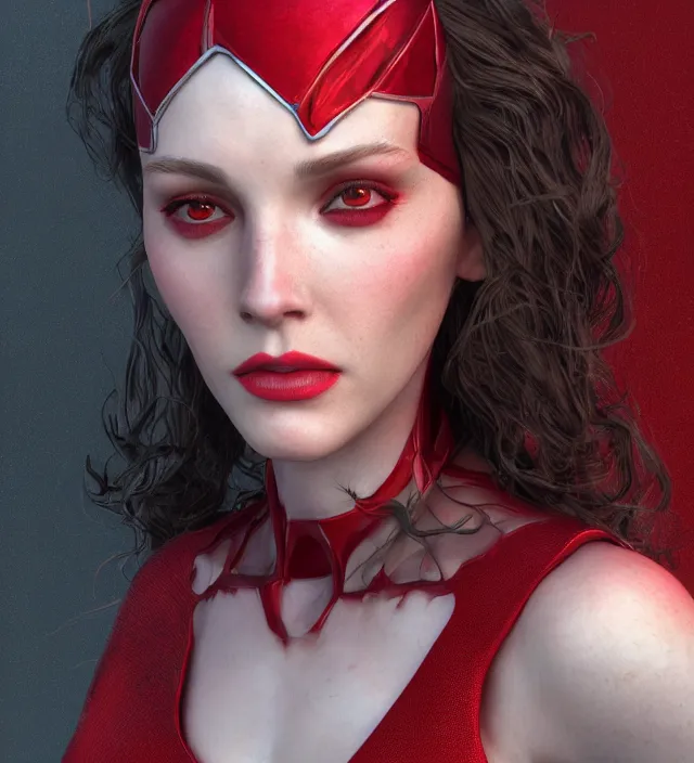 Image similar to scarlet witch, cubism, nostalgia, very detailed texture, realistic shaded lighting, studio quality, digital art, dynamic background, unreal engine 5 rendered, octane rendered, pinnacle studio, naturel, trending on artstation, art style by ian sprigger