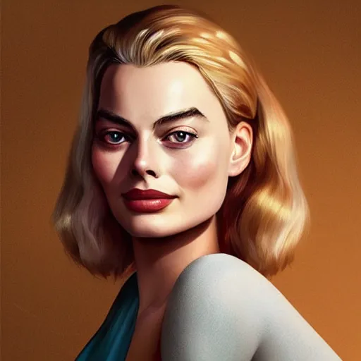 Image similar to a portrait of margot robbie as a pixar character, beautiful, elegant, extremely detailed digital art, trending on artstation hyper realistic matte painting, by wlop, artgerm