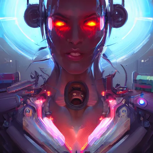 Image similar to a portrait of a cybernetic carnage, cyberpunk concept art by pete mohrbacher and wlop and artgerm and josan gonzales, digital art, highly detailed, intricate, sci-fi, sharp focus, Trending on Artstation HQ, deviantart, unreal engine 5, 4K UHD image