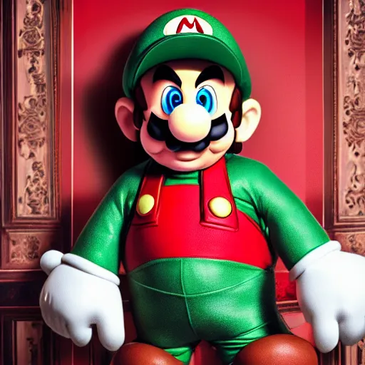 Image similar to professional portrait photography of nintendo mario in an italian opera