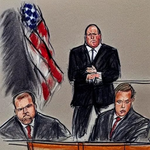 Image similar to alex jones courtroom sketch court trial