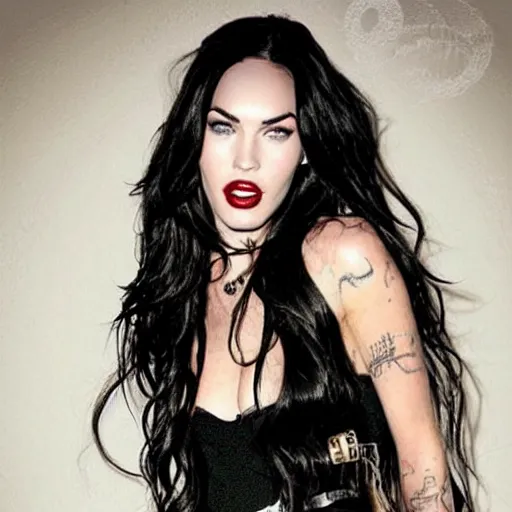 Image similar to megan fox with fangs!!!!! as vampire