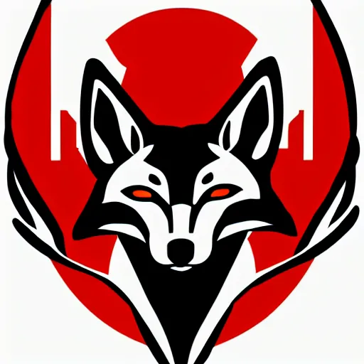 Image similar to logo fox hound by Hideo Kojima, illustartion, smooth, flat colors