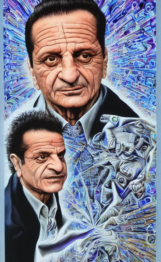 Image similar to joe pesci by alex grey, surrealist, 8 k, fantasy, dark, highly detailed