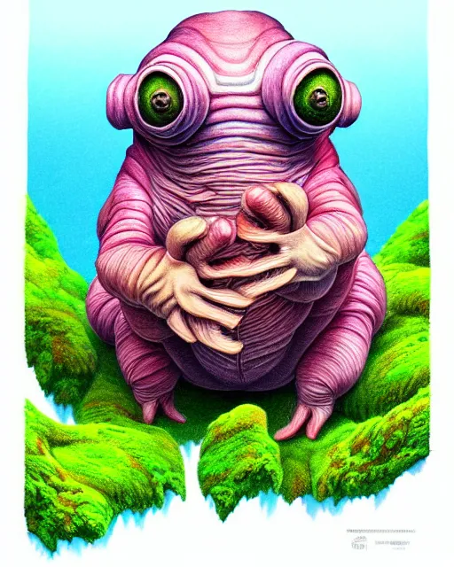 Prompt: richly detailed color illustration of a tardigrade-moss-piglet illustrated by Artgerm and Mina Petrovic and Timothy Kong and Marina Federovna. 3D shadowing