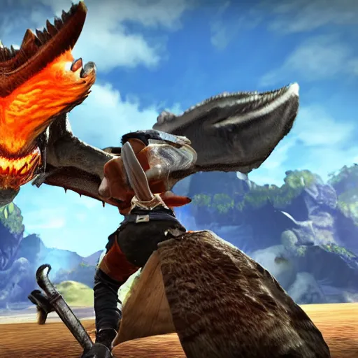 obama in monster hunter rise, video game mod screenshot, Stable Diffusion