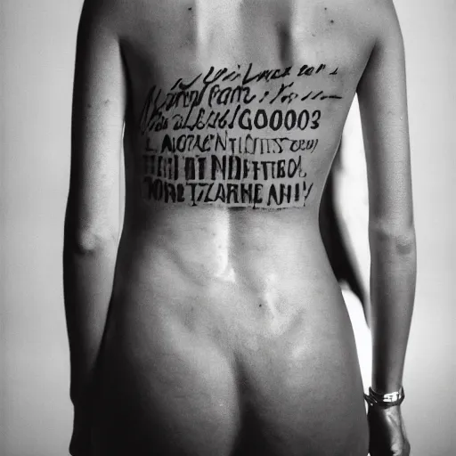 Image similar to a good morning back tattoo, by annie leibovitz and steve mccurry, natural light canon eos c 3 0 0, ƒ 1. 8, 3 5 mm, 8 k, medium - format print