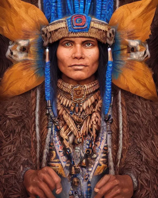 Prompt: digital painting of topa inca yupanqui, by filipe pagliuso and justin gerard, symmetric, fantasy, highly detailed, realistic, intricate, portrait, sharp focus, tarot card