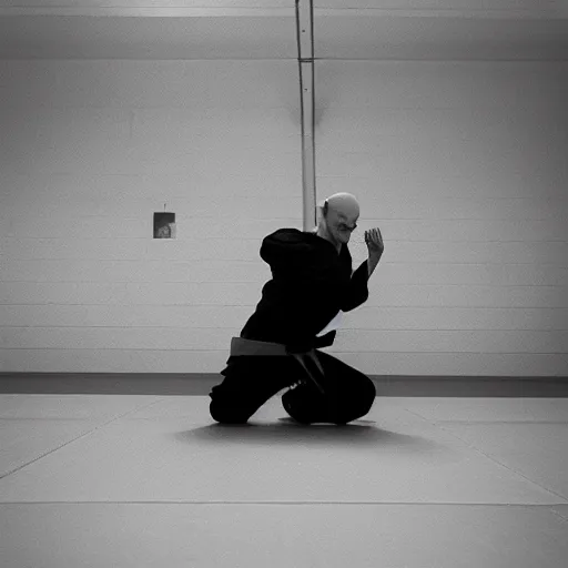 Prompt: portrait of nosferatu is making judo, sport photography