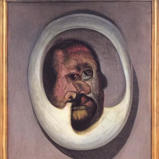 Prompt: portrait of parmenides by francis bacon