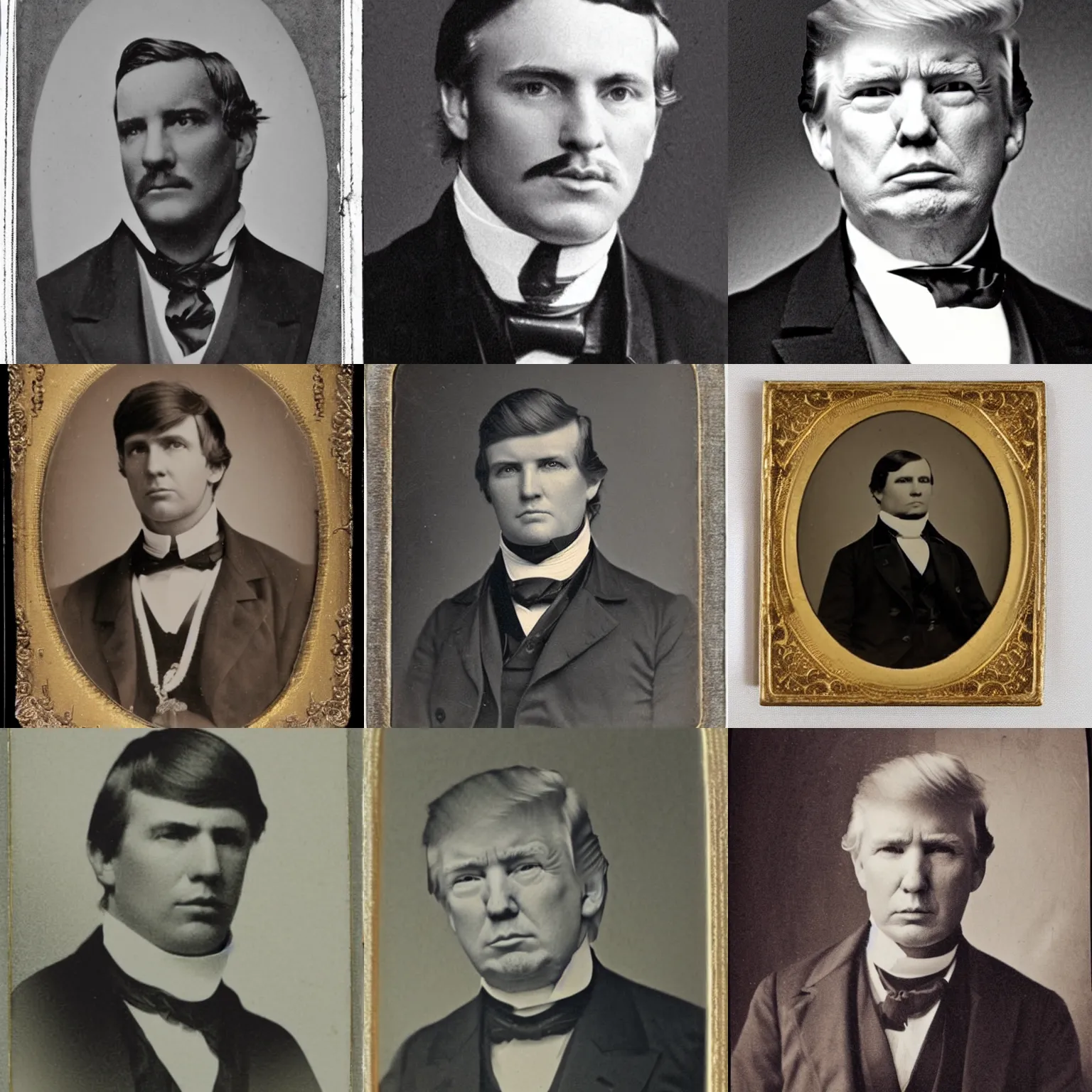 Prompt: an 1800s photo of Donald trump