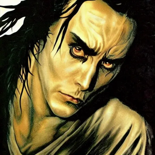 Prompt: Brandon Lee as Dream of the Endless from the Sandman comics