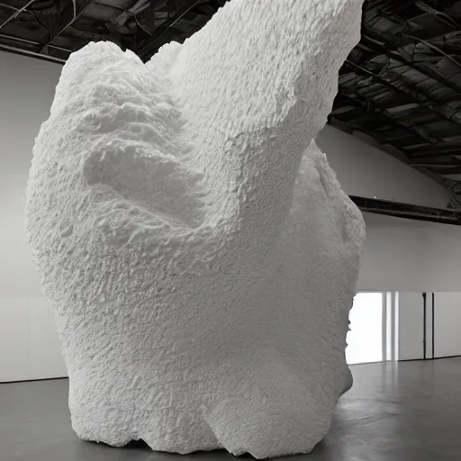 Prompt: a very large sculpture of a tooth in daniel arsham style