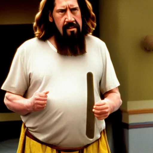 Prompt: jesus christ but as the dude from the big lebowski