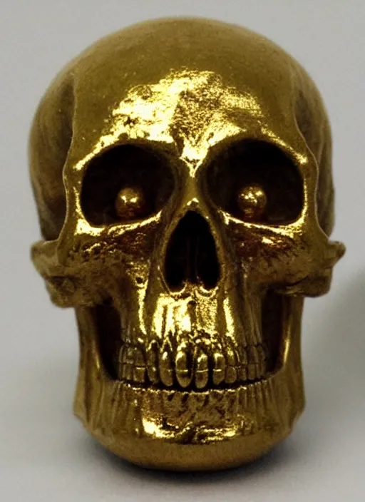 Prompt: ornate gold skull realistic 3 d covered in jewels antique