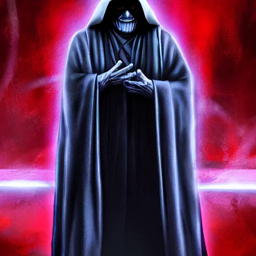 Prompt: emperor palpatine in robes, high detail, digital painting, clear focus, concept art,