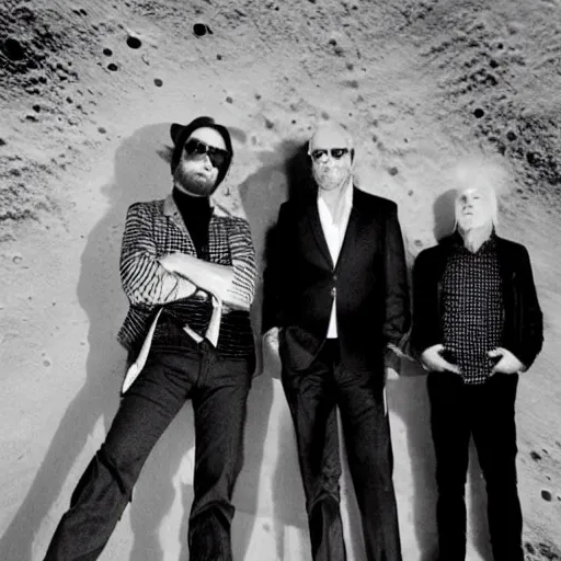 Image similar to the band r. e. m. play a concert on the moon