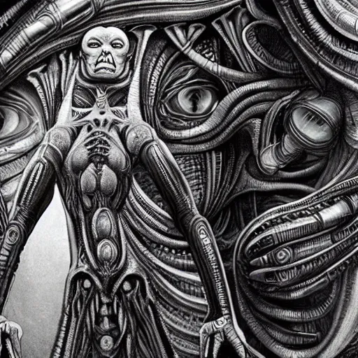 Image similar to a beautiful intricate detailed alien, cinematic, wide shot, by h. r. giger