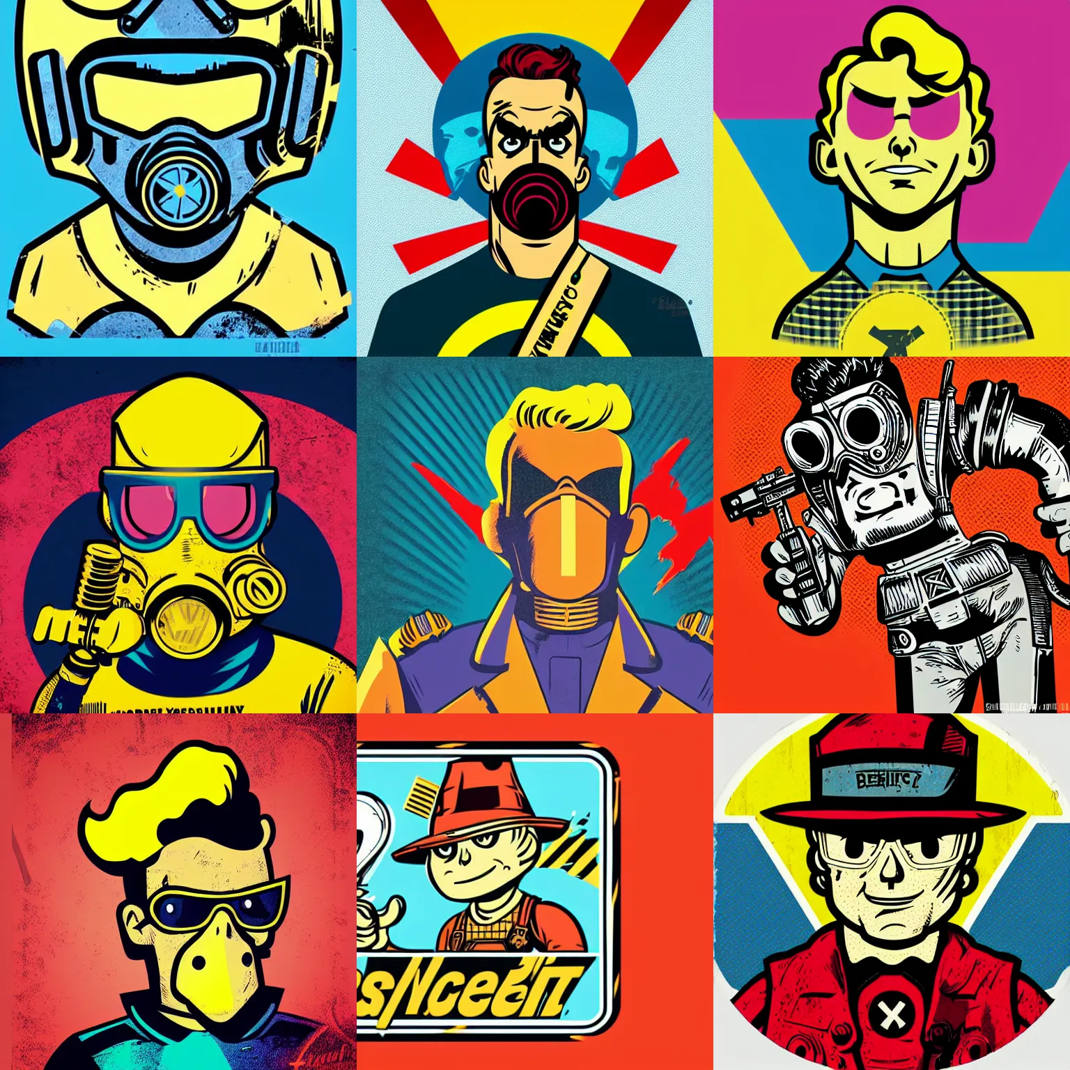 Prompt: fallout 7 6 retro futurist illustration art by butcher billy, sticker, colorful, illustration, highly detailed, simple, smooth and clean vector curves, smooth andy warhol style