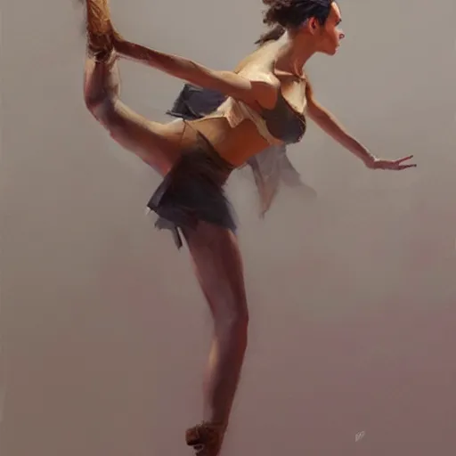 Image similar to oil painting dancer woman, with dancer men herb rose, by greg rutkowski, artstation