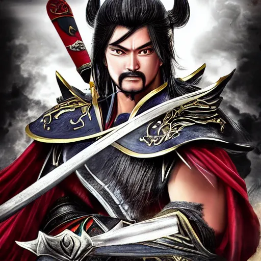 Prompt: lu bu from dynasty warriors, artstation hall of fame gallery, editors choice, #1 digital painting of all time, most beautiful image ever created, emotionally evocative, greatest art ever made, lifetime achievement magnum opus masterpiece, the most amazing breathtaking image with the deepest message ever painted, a thing of beauty beyond imagination or words