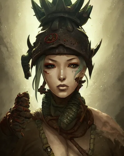 Prompt: Dorohedoro :: Nikaido, pretty, beautiful, DnD character art portrait, matte fantasy painting, DeviantArt Artstation, by Jason Felix by Steve Argyle by Tyler Jacobson by Peter Mohrbacher by Q Hayashida, cinematic lighting